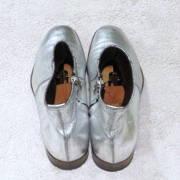 Tom Ford Edgar Silver Metallic Leather Side Zip Ankle Boots 9 T main image 6